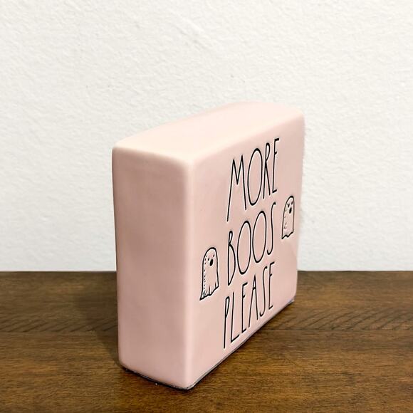 Rae Dunn Pink Halloween Block with Ghosts - Picture 2 of 7